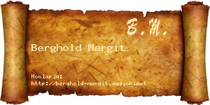 Berghold Margit névjegykártya